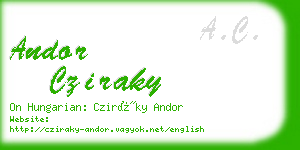 andor cziraky business card